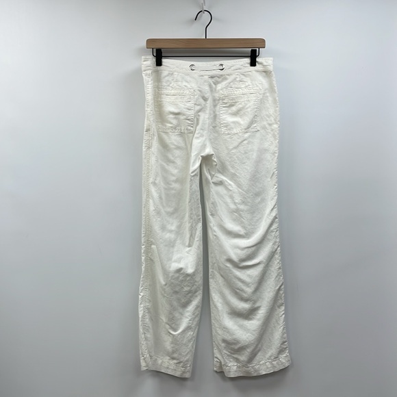 Banana Republic Linen Martin Surplus Mid-Rise Wide Leg Pant Boho Beachy White - Picture 4 of 7